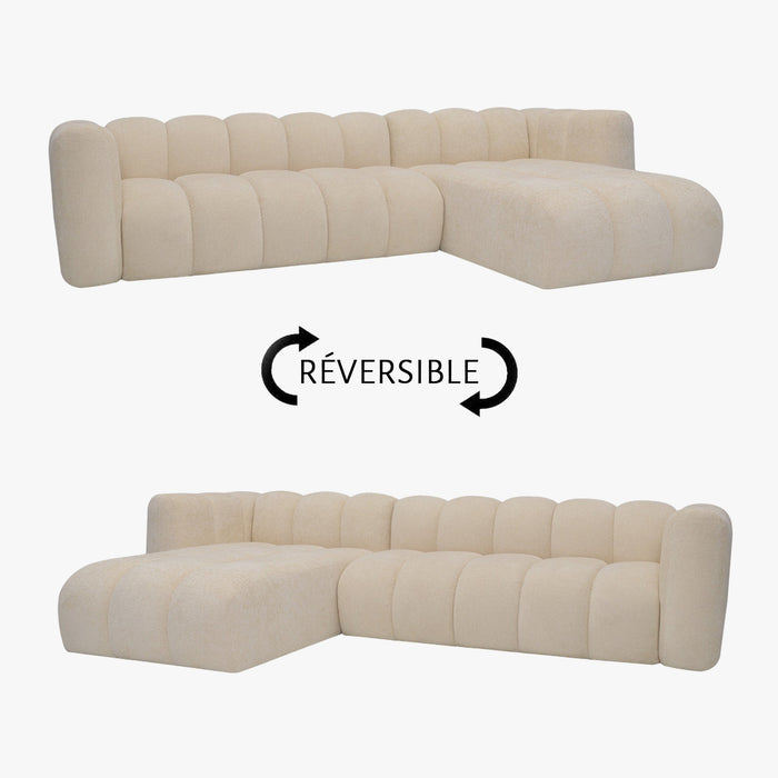 GABY Canapé d'angle réversible en tissu beige