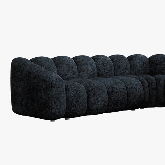 GABY XL Canapé d'angle réversible en tissu noir