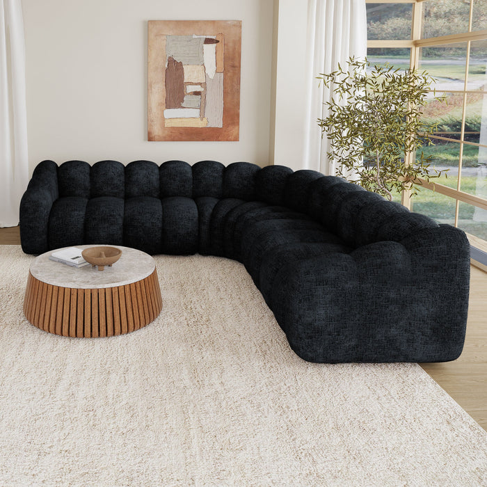 GABY XL Canapé d'angle réversible en tissu noir