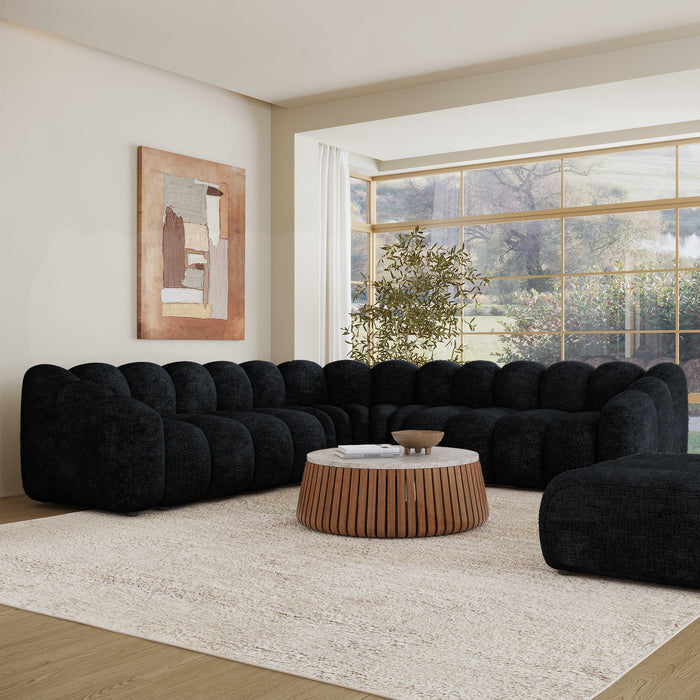 GABY XL Canapé d'angle réversible en tissu noir