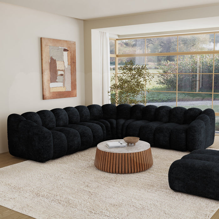 GABY XL Canapé d'angle réversible en tissu noir