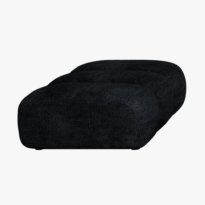 GABYA Pouf rectangle matelassé en tissu noir