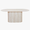 GAEL XL Table à manger ovale en céramique beige 180 cm