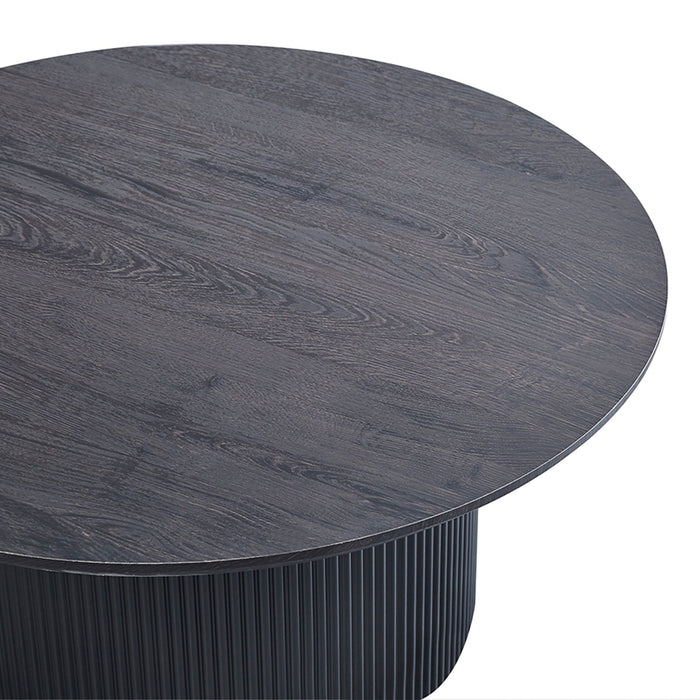 GALIA Table basse ronde couleur marron foncé D80 cm