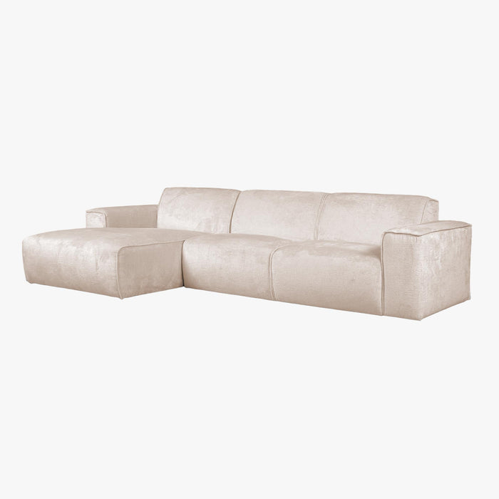 GIULIA Canapé d'angle en tissu beige - Angle gauche