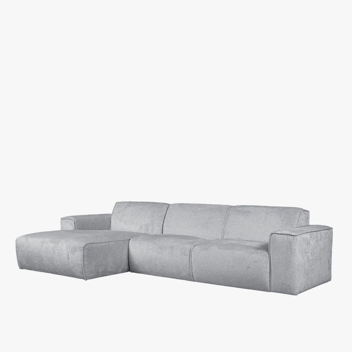 GIULIA Canapé d'angle en tissu gris - Angle gauche