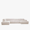 GIULIA Canapé panoramique en tissu beige - Angle gauche