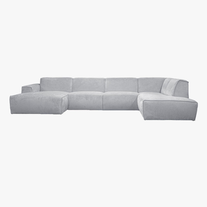 GIULIA Canapé panoramique en tissu gris - Angle droit