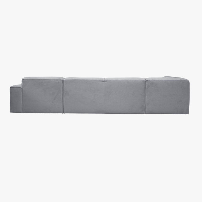 GIULIA Canapé panoramique en tissu gris - Angle gauche