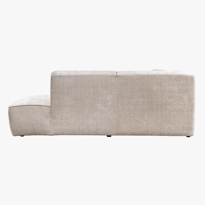 GIULIA XL Canapé d'angle en tissu beige - Angle droit