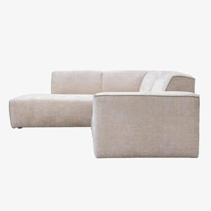 GIULIA XL Canapé d'angle en tissu beige - Angle gauche