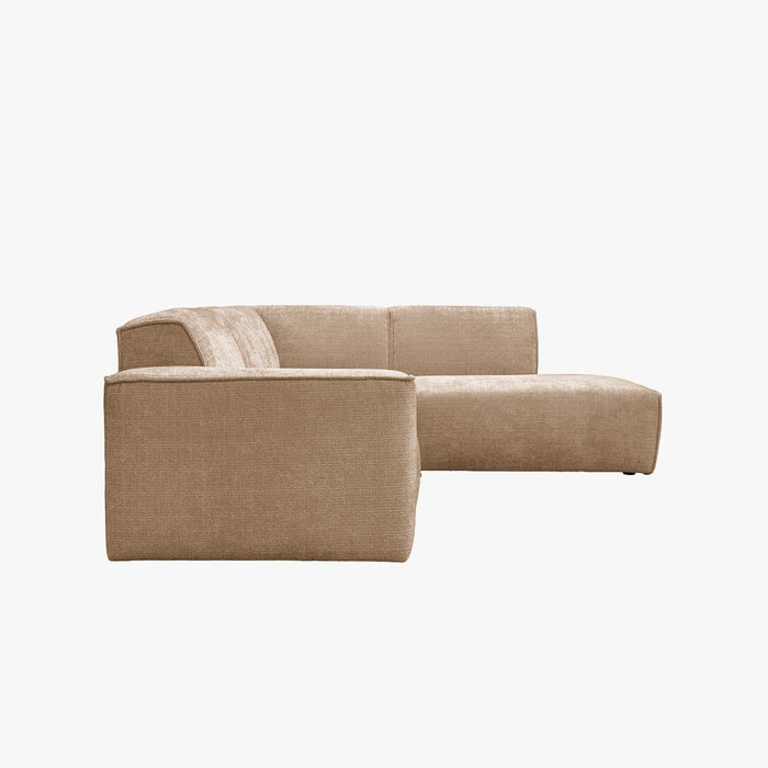 GIULIA XL Canapé d'angle en tissu taupe - Angle droit