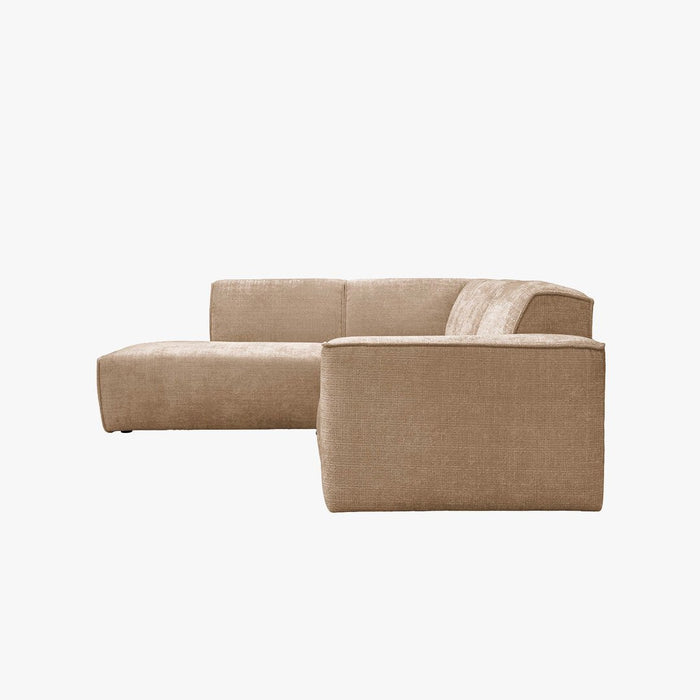 GIULIA XL Canapé d'angle en tissu taupe - Angle gauche