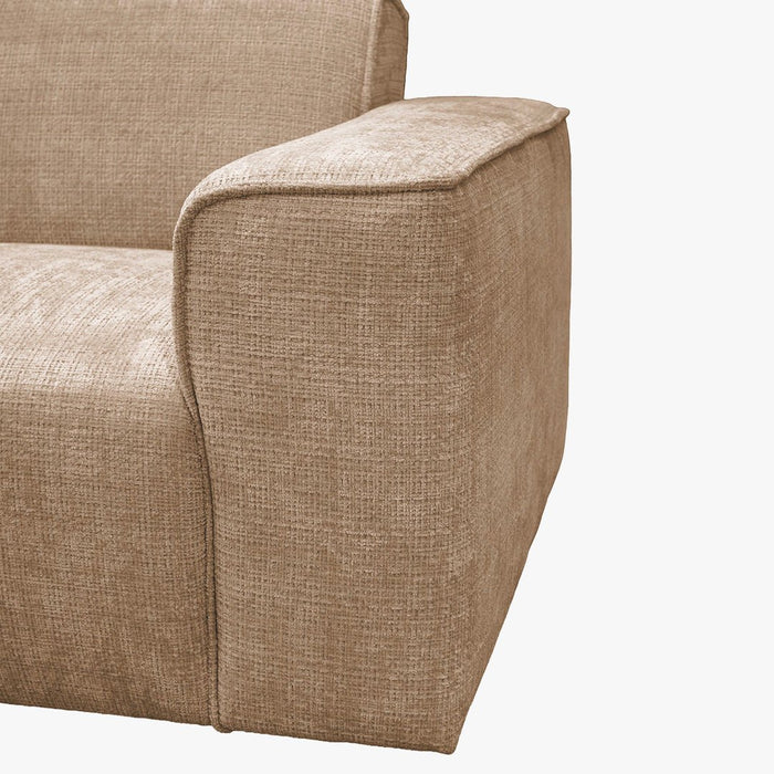 GIULIA XL Canapé d'angle en tissu taupe - Angle gauche