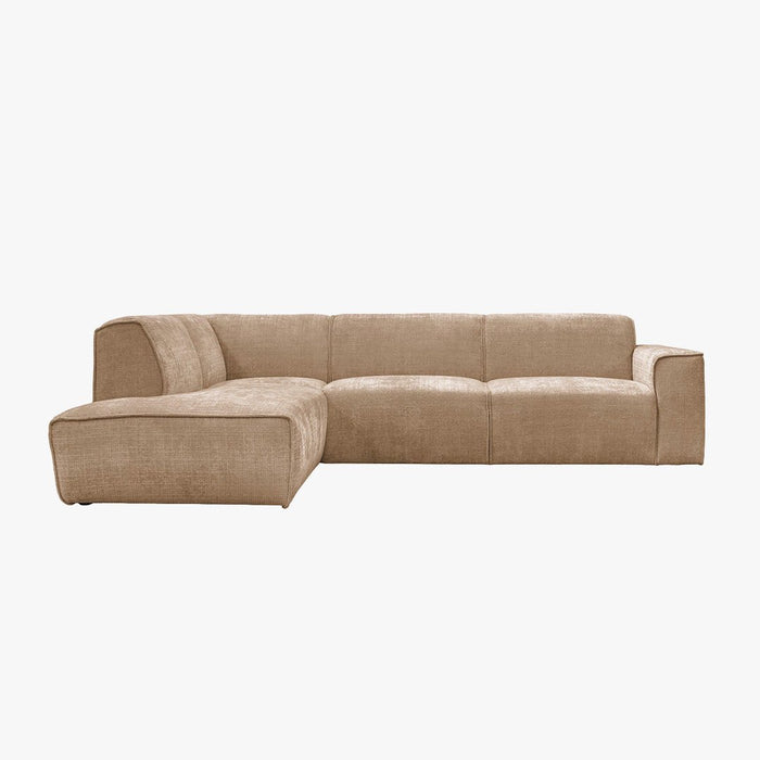 GIULIA XL Canapé d'angle en tissu taupe - Angle gauche