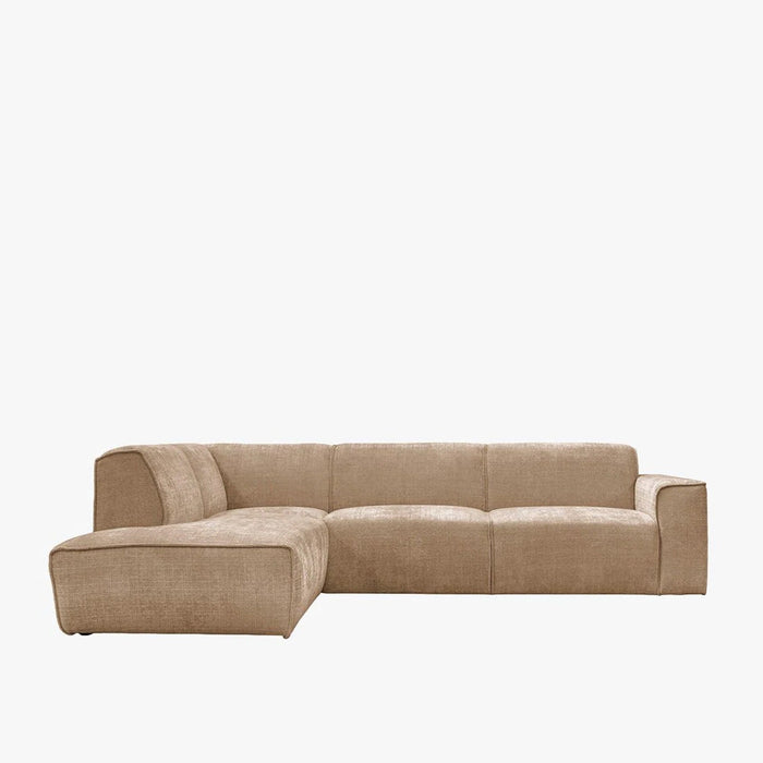 GIULIA XL Canapé d'angle en tissu taupe - Angle gauche