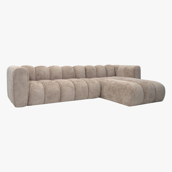 GABY Canapé d'angle réversible en tissu taupe
