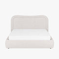 HAGA Lit double en tissu bouclette beige avec coffre 160x200 cm