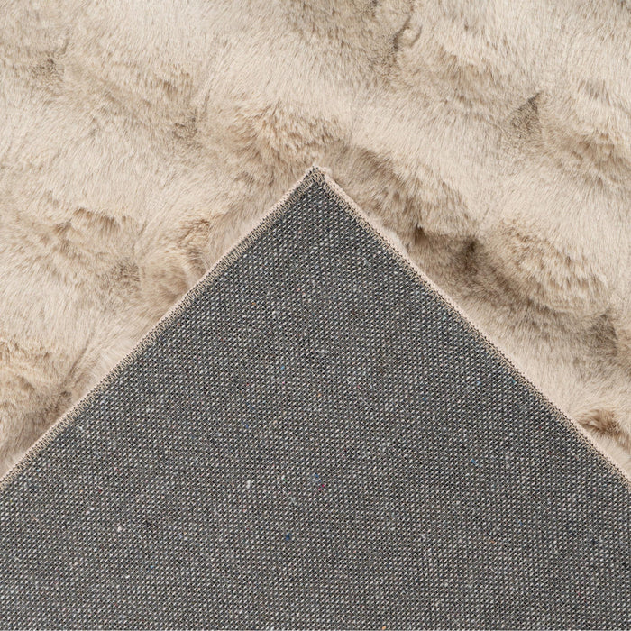 HARMONY Tapis en tissu doux à motif quadrillé beige - 80x150 cm