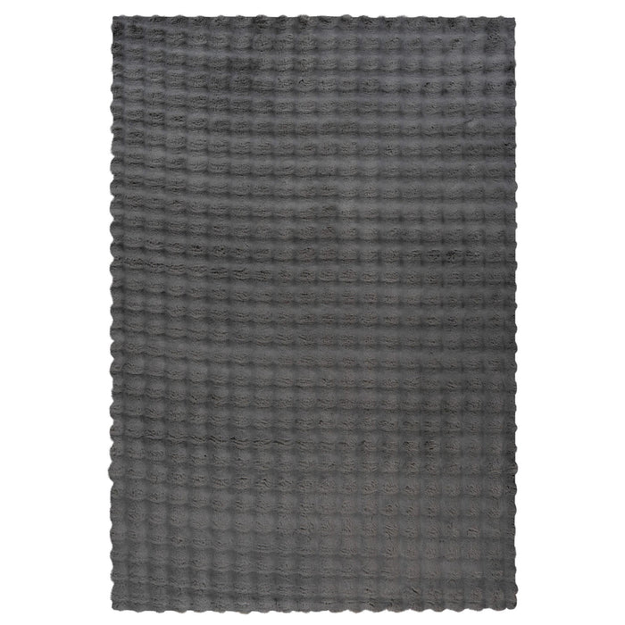 HARMONY Tapis en tissu doux à motif quadrillé gris foncé- 120x170 cm