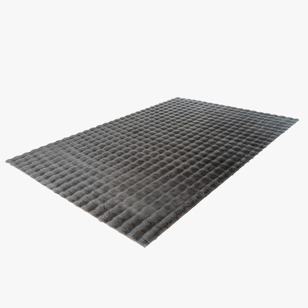 HARMONY Tapis en tissu doux à motif quadrillé gris foncé- 160x230 cm