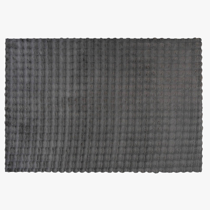 HARMONY Tapis en tissu doux à motif quadrillé gris foncé - 80x150 cm