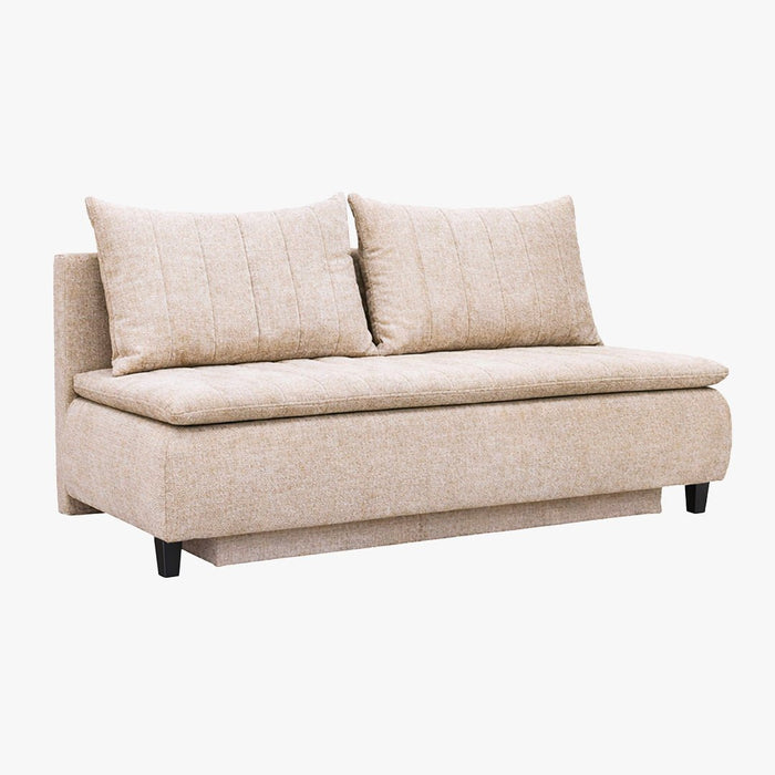 HARVEY Canapé 3 places convertible avec coffre en tissu beige