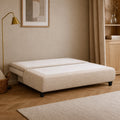 HARVEY Canapé 3 places convertible avec coffre en tissu beige
