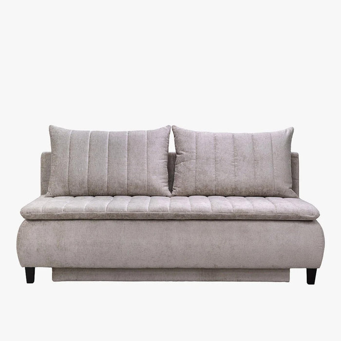 HARVEY Canapé 3 places convertible avec coffre en tissu taupe clair