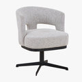 HAVA Chaise pivotante en tissu gris clair pieds en métal noir