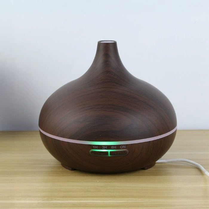 ILAYA Diffuseur d'huiles essentielles couleur bois noir à LED