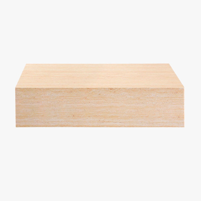 ISBEL Table basse rectangulaire marbre d'ingénierie couleur travertin