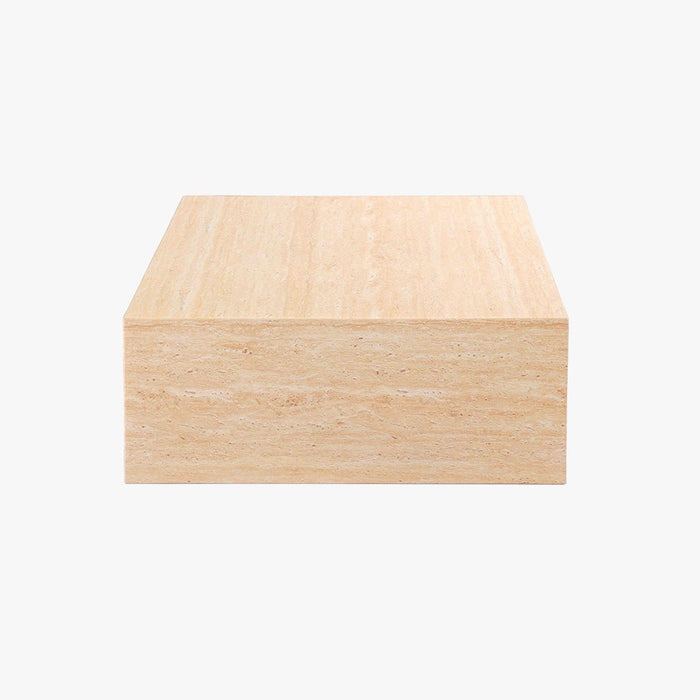 ISBEL Table basse rectangulaire marbre d'ingénierie couleur travertin