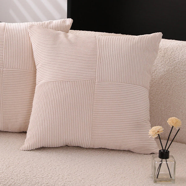 ISYS Coussin carré en tissu côtelé beige 45x45 cm