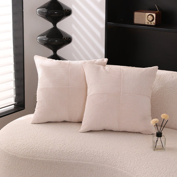 ISYS Coussin carré en tissu côtelé beige 45x45 cm