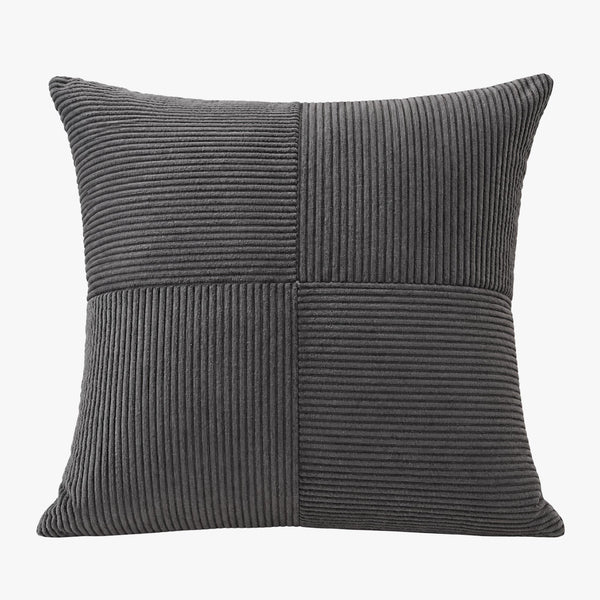ISYS Coussin carré en tissu côtelé gris 45x45 cm