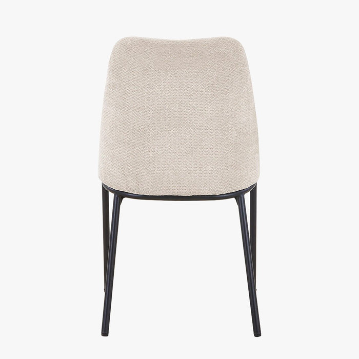 JADHA Lot de 2 chaises en tissu bouclette beige pieds en métal noir