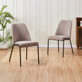 JADHA Lot de 2 chaises en tissu bouclette taupe pieds en métal noir