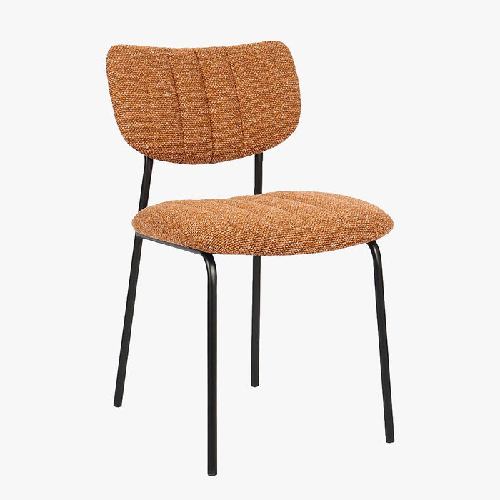 JAYDA Lot de 2 chaises en tissu orange piètement métal noir