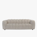 KALIS Canapé 3 places en tissu blanc et beige