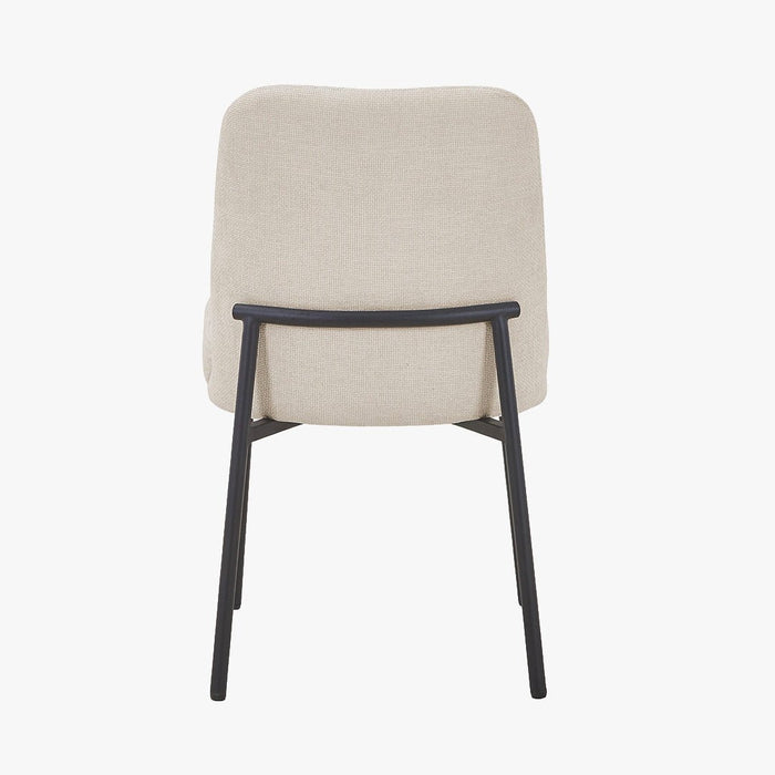 KAYNA Lot de 2 chaises en tissu beige pieds en métal noir