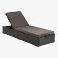 LARGO Fauteuil de jardin en rotin et tissu marron