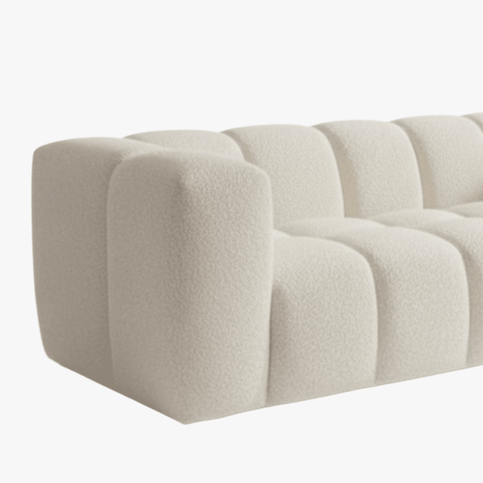 LAYANE Canapé 3 places tissu bouclette beige