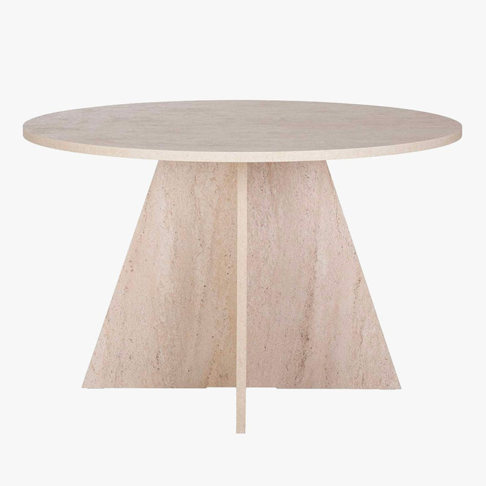 LEYVA Table à manger ronde beige D120 cm