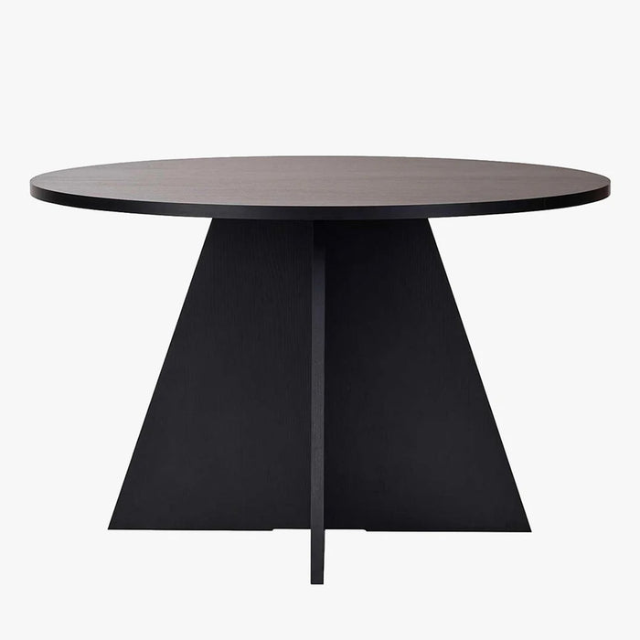 LEYVA Table à manger ronde couleur bois noir D120 cm – Table à manger – vue 2