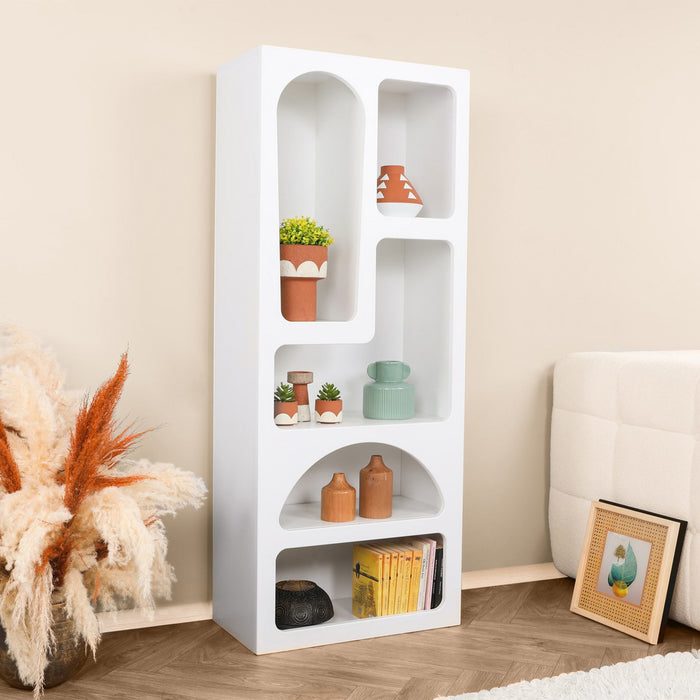 LILA Bibliothèque avec 5 niches blanc