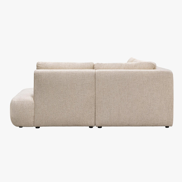 LINDA Canapé d'angle en tissu beige - Angle droit