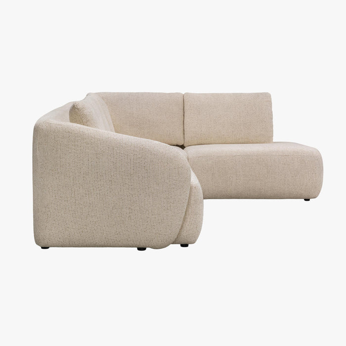LINDA Canapé d'angle en tissu beige - Angle droit