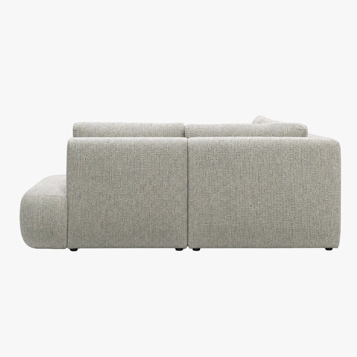 LINDA Canapé d'angle en tissu beige et vert - Angle droit