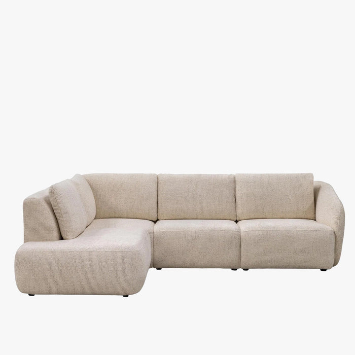 LINDA Canapé d'angle modulable en tissu beige - Angle gauche